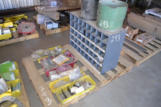 PALLET OF MISC PARTS, BUSHINGS, ANCHORS & BOLT