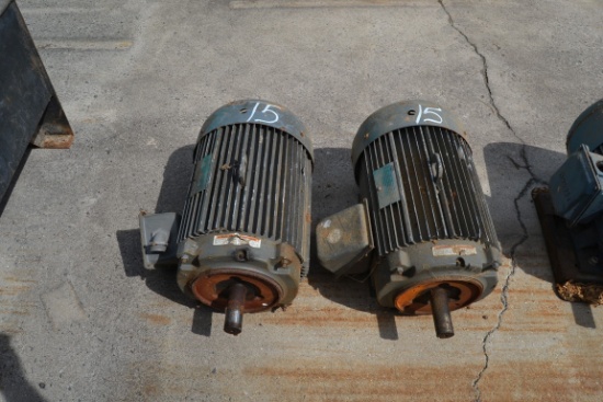 (2) 15HP 3550 RPM 460 VOLT MOTORS