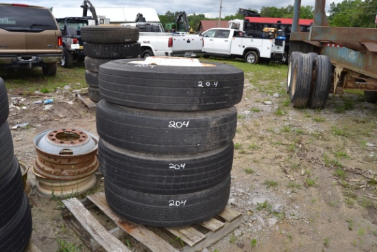 (4) 285-75-24.5 TIRES & WHEELS