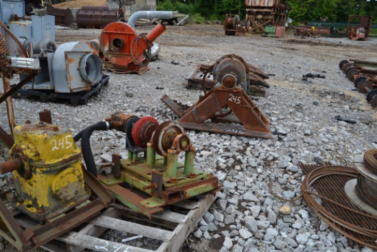 PALLET OF CABLE & 3 PALLETS OF GEAR REDUCERS