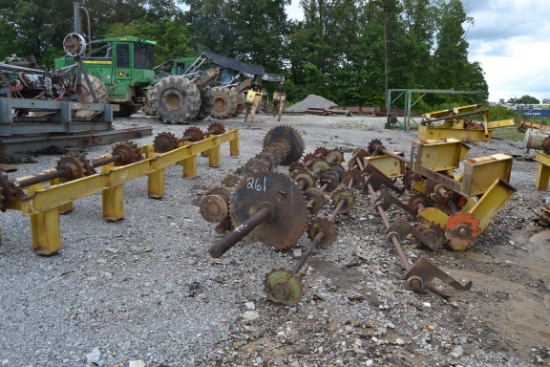 LOT OF SHAFTS & PULLEYS