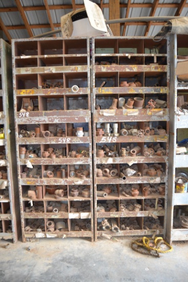 (2) STEEL SHELVES & PIPE FITTINGS