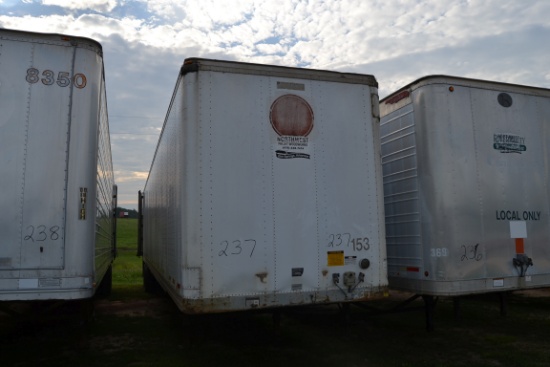 1995 FRUEHAUF 53' BOX TRAILER W/ SLIDING TANDEM SN#1H2V05324SE010933