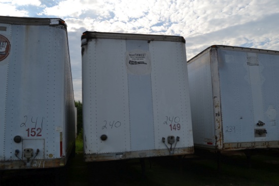 1995 FRUEHAUF 53' BOX TRAILER W/ SLIDING TANDEM SN#1H2V05322SE010929