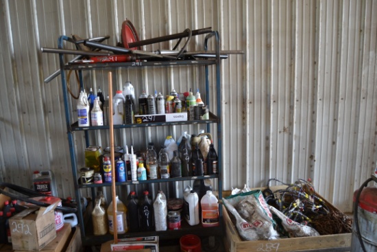 METAL SHELF & CONTENTS