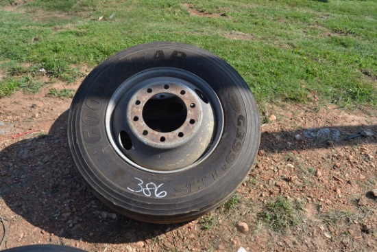 (2) 295-75R22.5 TIRES & WHEELS