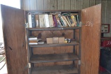 (2) WOODEN CABINETS & CONT W/ WOODEN CART