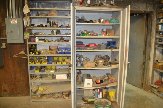 (2) METAL SHELVES & CONTENTS