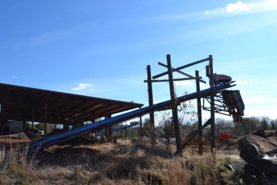 PATZ 50' BARN SWEEP CONVEYOR W/ ELECTRIC DRIVE (COMING FROM UNDER DEBARKER)