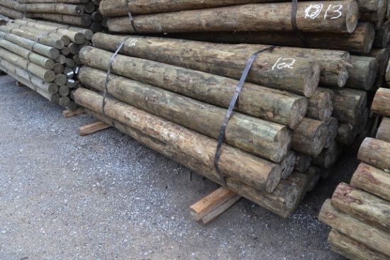 BUNDLE OF NEW 7"X92" TREATED WOODEN FENCE POST