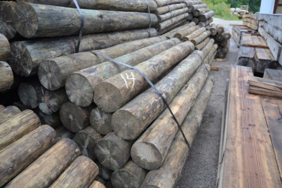 BUNDLE OF NEW 7"X92" TREATED WOODEN FENCE POST