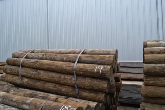 BUNDLE OF NEW 7"X92" TREATED WOODEN FENCE POST
