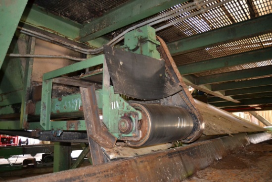 24"X15' BELT CONVEYOR W/ DRIVE LOCATED UNDER EDGER