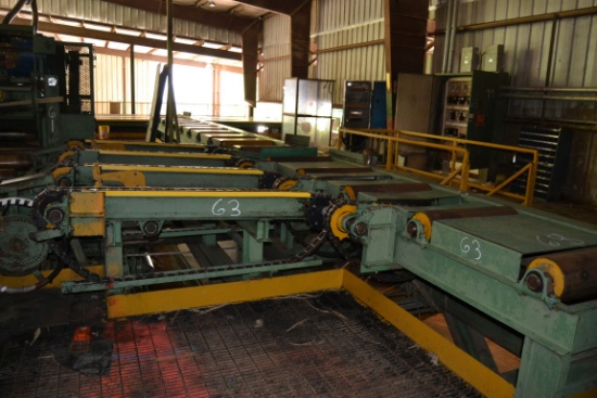 CORLEY 30"X36' HEAVY DUTY ROLLCASE W/8" ROLLS W/ 4' 4 ARM POP UP TRANSFER ON COMMON SHAFT W/6' 4 STR