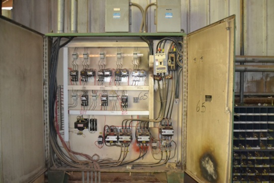MULTIPLE STARTER BOX FOR CORLEY GANG W/2-150HP CUTLER HAMMER REDUCED VOLTAGE STARTER W/ 5 SIZE 0 STA