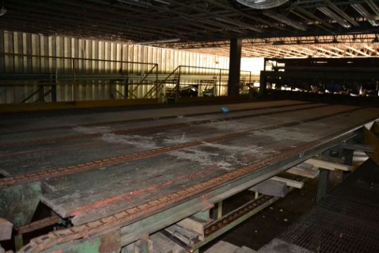 CORLEY 34' 5 STRAND TRANSFER DECK W/#78 CHAIN W/ DRIVE INFEED TO TRIMMER