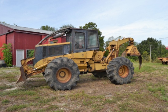 CAT 515 GRAPPLE SKIDDER W/ WINCH W/ NEW REBUILT ENGINE W/ 28LX26 RUBBER SN#4LR00394