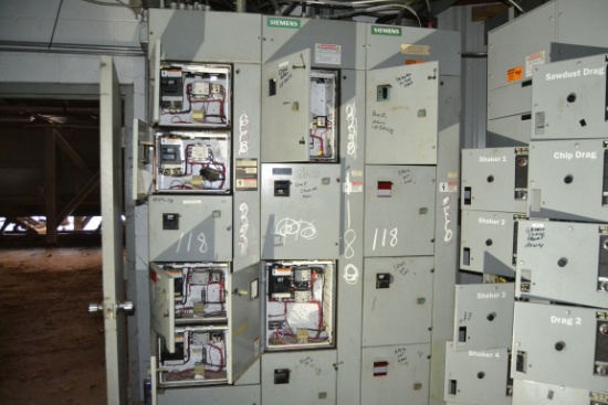 SIEMENS MCC PANEL W/ 7 SIZE 1 STARTER W/ 2 SIZE 3 STARTER W/ DISC