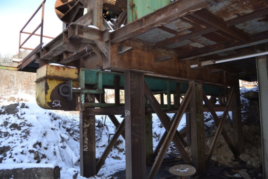 24' ALL STEEL WASTE CONVEYOR W/ 110 LADDER BACK CHAIN W/ BOTTOM RETURN NO DRIVE (LOCATED UNDER NICHO