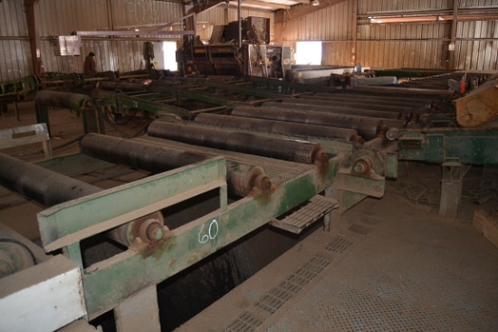COOPER 76"X25' OUTFEED 3 WAY ROLLCASE TRANSFER W/ DRIVE