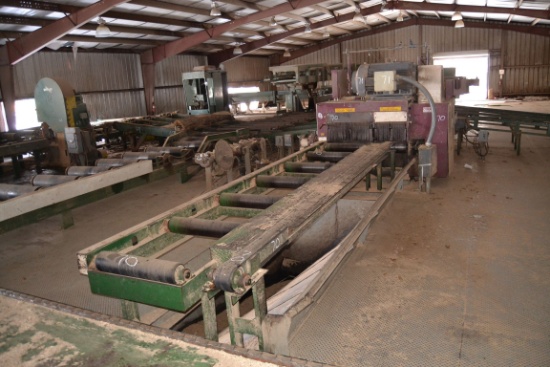 CORNELL 8"X60" COMBINATION GANG EDGER W/ INFEED ROLLCASE W/SPLIT ROLLS W/POSITIONER ON GANG SIDE W/