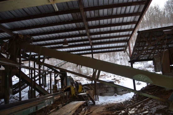 35' INCLINE ALL STEEL WASTE CONVEYOR W/ 110 LADDER BACK CHAIN W/ DRIVE