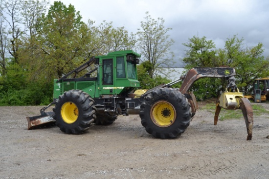 JOHN DEERE 648H SINGLE ARCH SKIDDER W/ WINCH W/ 30.5X32 RUB 16,865 HOURS SN#624058