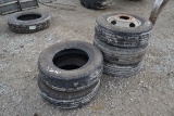 (5) LT 245-75R 17 TIRES W/ (3) WHEELS FITS F-350