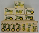 Ertl Set Of Seven Miniature Toy Tractors MIB