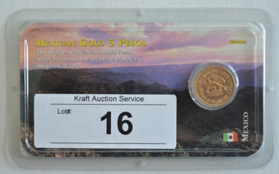 1955 Mexican Gold 5 Pesos Coin