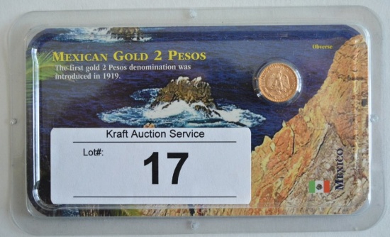 1945 Mexican Gold 2 Pesos Coin