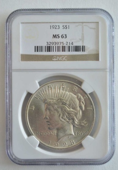 1923 NGC MS 63 Peace Silver Dollar