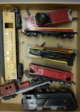 Wind-Up Steel Train Engine w/Misc Cars-Airplane Ha