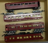 Lot of 4 American Flyer Pullman Cars-Red