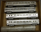 Lot of 5 Silver American Flyer Passenger Cars