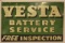 SST Vesta Battery Service Embossed Sign