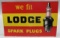 Lodge Spark Plugs Flange Sign- Great Graphics