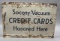Socony Vacuum  Credit Cards Painted Metal Sign