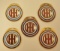 (5) International Harvester Enameled Watch Fobs