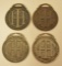 (4) Early International Harvester Watch Fobs