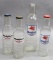 Lot of 4 Mobiloil Glass Oil Bottles- 3 w/ Caps