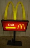 McDonalds Light Up Advertising Exit Sign