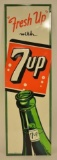 SST Fresh Up With 7 Up Embossed Advertising Sign