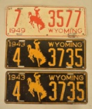 Vintage 1943 Wyoming Matching Plate Set Lot