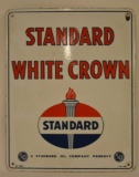 Standard White Crown Gasoline Porcelain Pump Plate