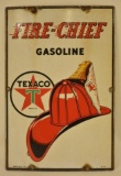 Texaco Fire-Chief Gasoline Porcelain Pump Plate