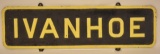 Cast Iron Ivanhoe Railroad Station Sign