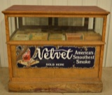 Antique Oak Store Floor Display Case
