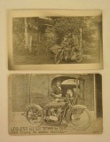 Pair Of Early 1900's Harley-Davidson Postcards