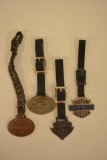 Lot Of Four Harley Davidson Watch Fobs